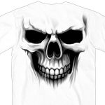 Hot Leathers GMD1080 Men’s ‘Ghost’ Skull Double Sided White Printed T-Shirt - Image 2