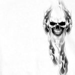 Hot Leathers GMD1080 Men’s ‘Ghost’ Skull Double Sided White Printed T-Shirt - Image 3