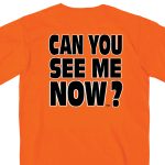 Hot Leathers GMD1091 Mens ‘Can You See Me Now’ Safety Orange T-Shirt