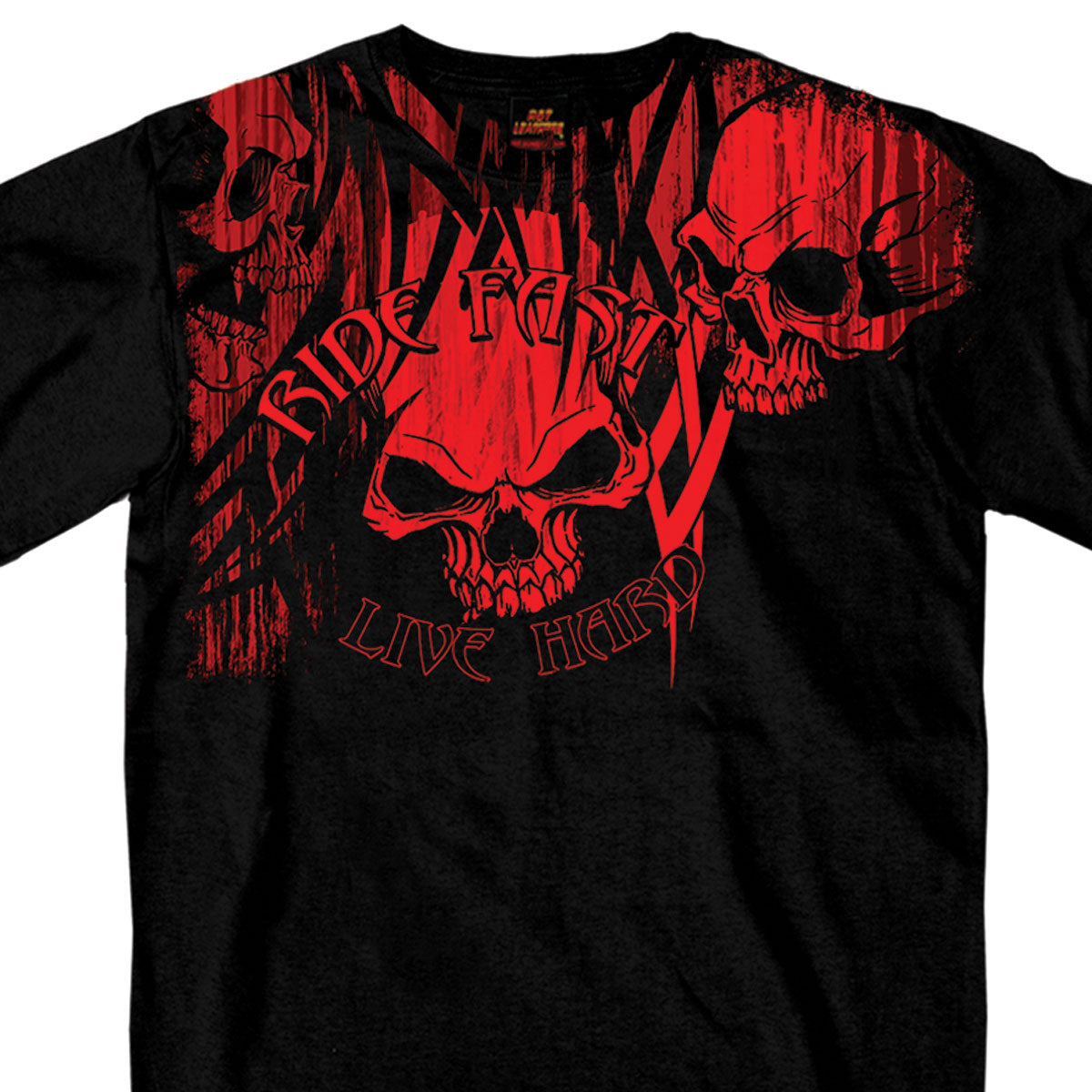 Hot Leathers GMD1129 ‘Over the Top, Ride Fast- Live Hard’ Black T-Shirt