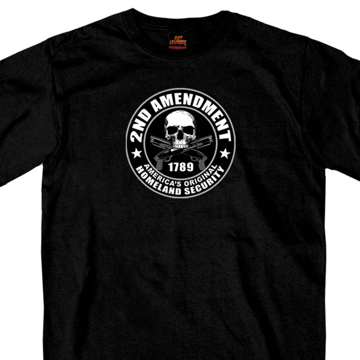 Hot Leathers GMD1158 Mens ‘2nd Amendment America’s Original Homeland Security’ Black T-Shirt