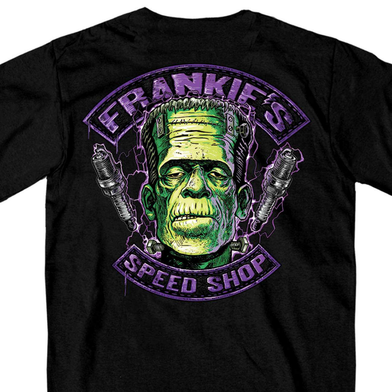 Hot Leathers GMD1328 ‘Frankie’s Speed Shop’ Mens Black T-Shirt