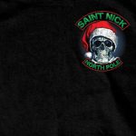 Hot Leathers GMD1329 Men’s Saint Nick Skull Christmas Black T-Shirt - Image 3