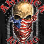Hot Leathers GMD1364 Mens ‘Skull Bandanna – America Rising’ Black T-Shirt - Image 5