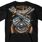 Hot Leathers GMD1385 Mens ‘2nd Amendment Crossed Pistols’ Short Sleeve Black T-Shirt - Image 3