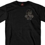 Hot Leathers GMD1418 Men’s Black ‘Vintage Skull and Cross Pistons’ Double Sided T-Shirt - Image 4