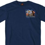Hot Leathers GMD1420 Men’s ‘Land of the Free USA Proud Eagle’ Navy Blue T-Shirt - Image 4