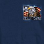 Hot Leathers GMD1420 Men’s ‘Land of the Free USA Proud Eagle’ Navy Blue T-Shirt - Image 3