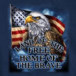 Hot Leathers GMD1420 Men’s ‘Land of the Free USA Proud Eagle’ Navy Blue T-Shirt - Image 2
