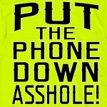 Hot Leathers GMD1435 Men’s ‘Put the Phone Down A**H***’ Safety Green T-Shirt - Image 3