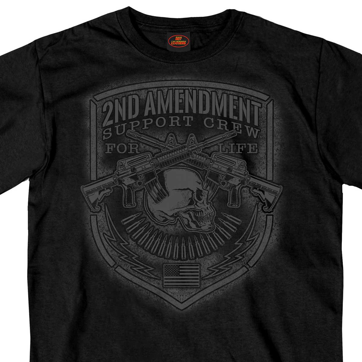 Hot Leathers GMD1442 Men’s Black ‘2nd Amendment Support’ T-Shirt