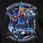 Hot Leathers GMD1449 Men’s ‘Brotherhood of First Responders Police’ Black T-Shirt - Image 4