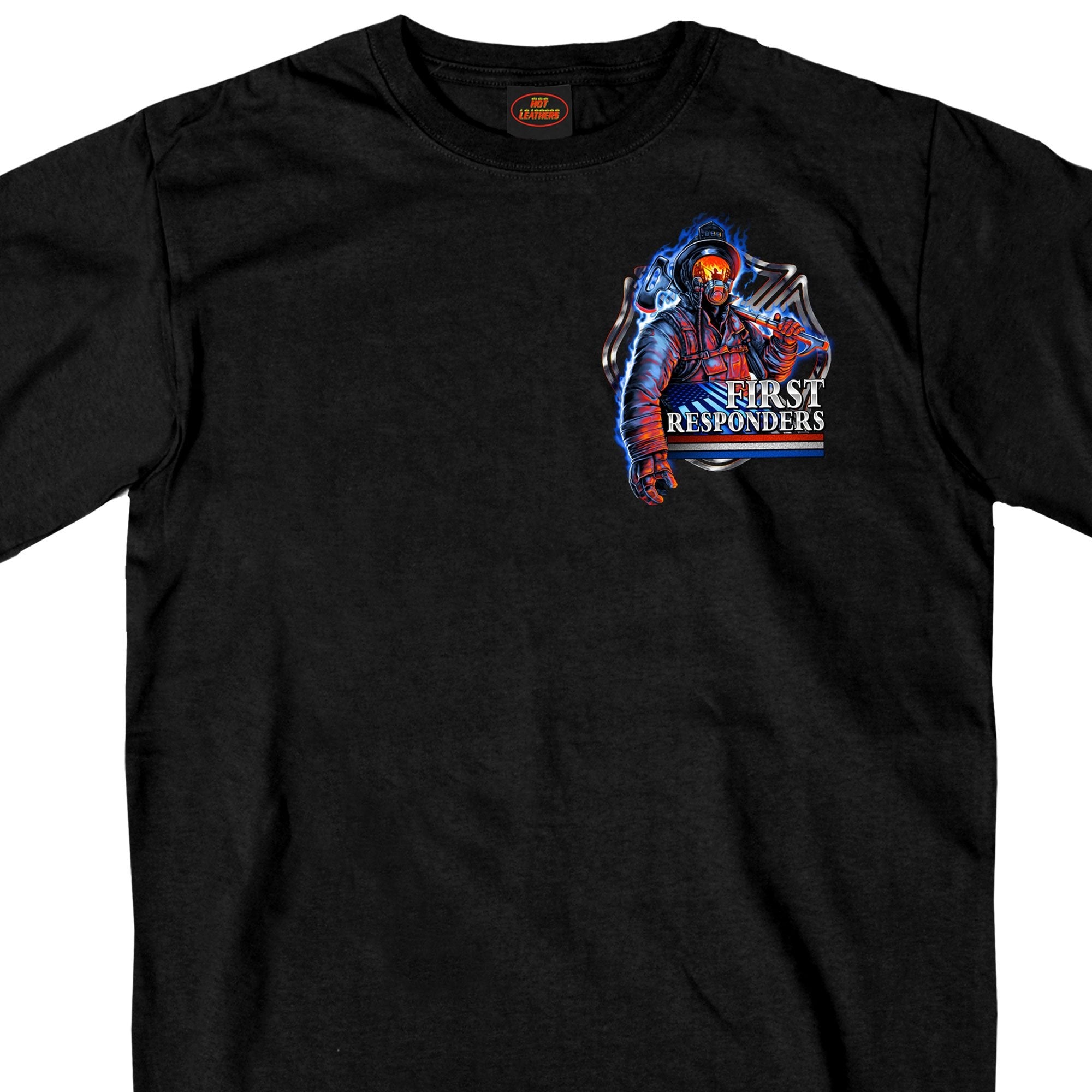 Hot Leathers GMD1450 Men’s Brotherhood of First Responders Fireman Black T-Shirt