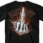 Hot Leathers GMD1453 Men’s Back Off Bone Finger Black T-Shirt