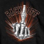 Hot Leathers GMD1453 Men’s Back Off Bone Finger Black T-Shirt - Image 4