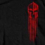 Hot Leathers GMD1468 Men’s Red Warrior Skull Flag Black T-Shirt - Image 2