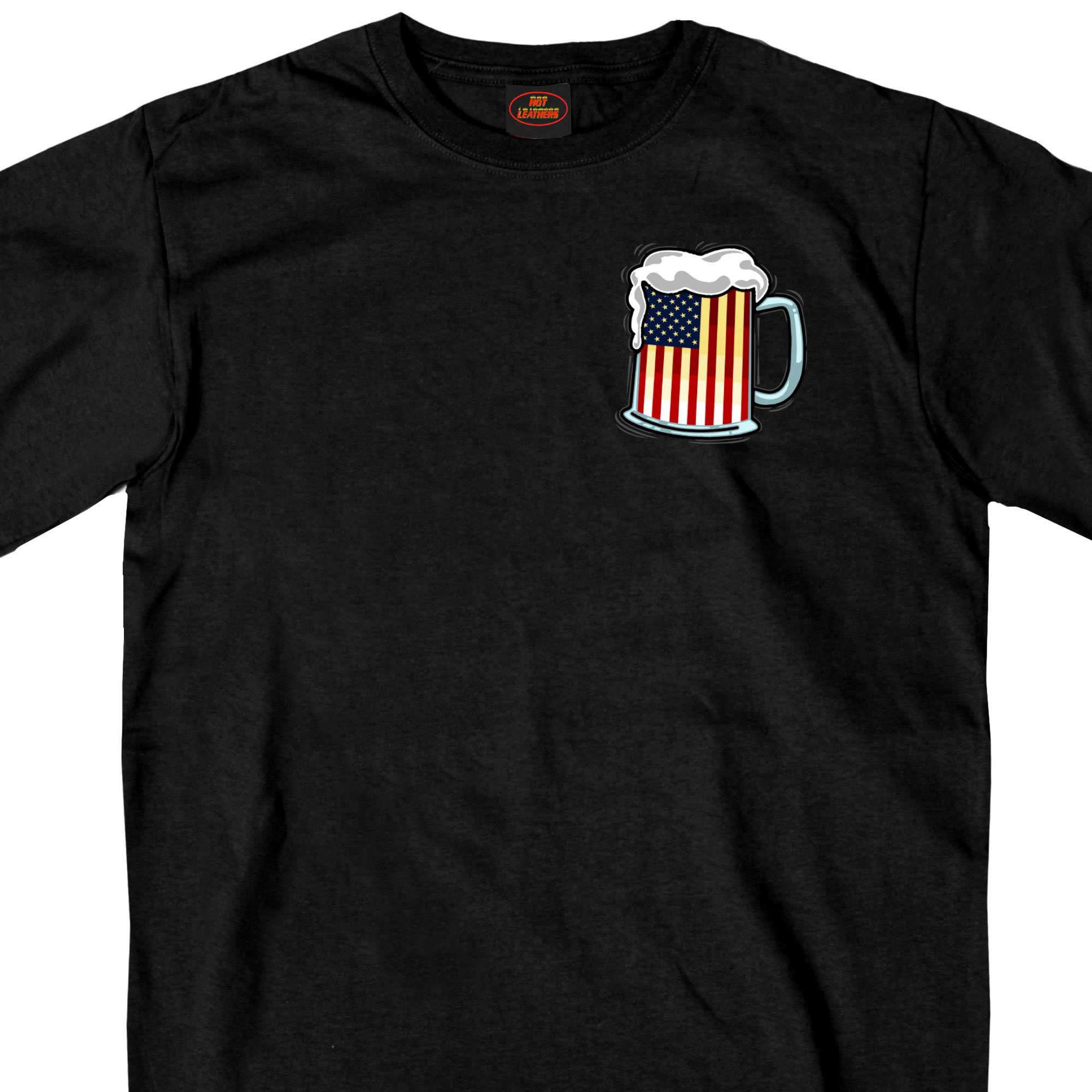 Hot Leathers GMD1496 Men’s Beer Mug Flag T-Shirt