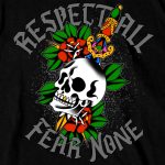 Hot Leathers Men’s Respect All Fear None Skull Tattoo T-Shirt GMD1514 - Image 5