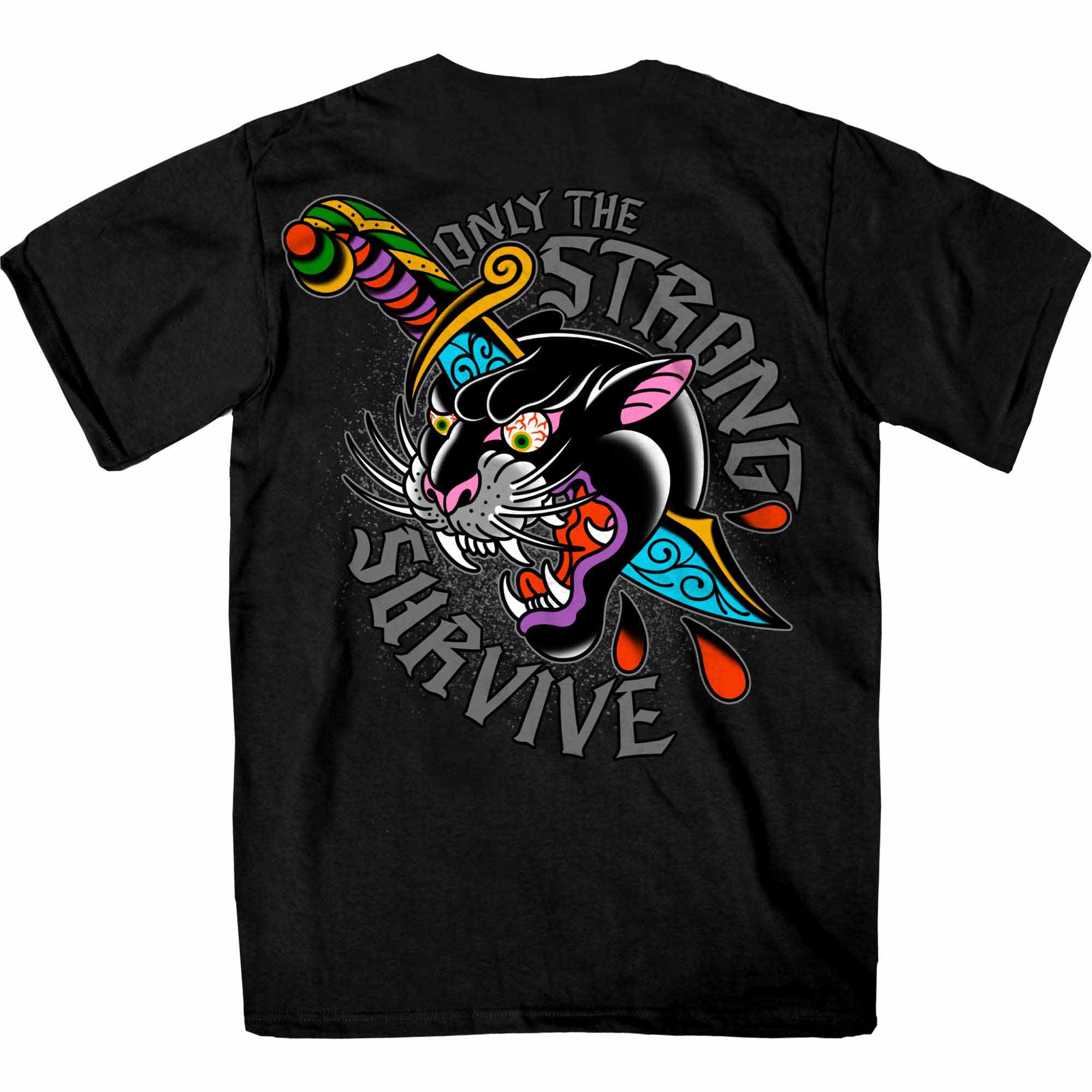 Hot Leathers GMD1516 Men’s Black Panther Tattoo Short Sleeve T-Shirt