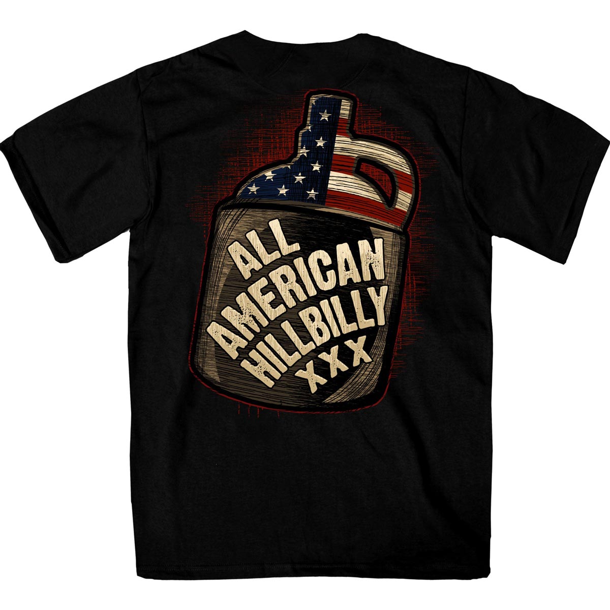 Hot Leathers GMD1517 Men’s Black All American Hillbilly Double Sided T-Shirt