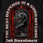 Hot Leathers GMD1520 Men’s Black The Best Defense 2nd Amendment Short Sleeve T-Shirt - Image 2