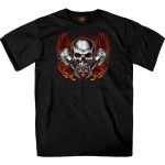 Hot Leathers GMD1535 Men’s Black Skull and Pistons T-Shirt - Image 4