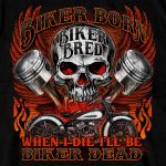 Hot Leathers GMD1535 Men’s Black Skull and Pistons T-Shirt - Image 3