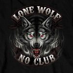 Hot Leathers GMD2007 Men’s ‘Lone Wolf No Club’ Biker Long Sleeve Shirt - Image 3