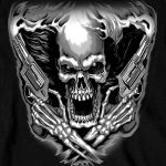 Hot Leathers GMD2076 Mens ‘Assassin’ Double Sided Black Long Sleeve Shirt - Image 3