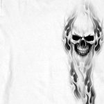 Hot Leathers GMD2241 Mens ‘Ghost Skull’ White Long Sleeve Shirt - Image 5