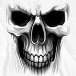 Hot Leathers GMD2241 Mens ‘Ghost Skull’ White Long Sleeve Shirt - Image 3