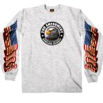 Hot Leathers GMD2338 Mens’ 2nd Amendment Down Flags’ Eagle Long Sleeve Ash Shirt