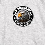 Hot Leathers GMD2338 Mens’ 2nd Amendment Down Flags’ Eagle Long Sleeve Ash Shirt - Image 5