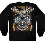 Hot Leathers GMD2385 Mens ‘Crossed Pistols’ Long Sleeve Black T-Shirt - Image 4