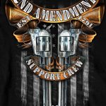 Hot Leathers GMD2385 Mens ‘Crossed Pistols’ Long Sleeve Black T-Shirt - Image 5