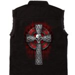 Hot Leathers GMD5022 Mens ‘Celtic Cross’ Sleeveless Denim Black Shirt - Image 2