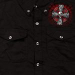 Hot Leathers GMD5022 Mens ‘Celtic Cross’ Sleeveless Denim Black Shirt - Image 3