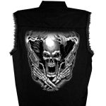 Hot Leathers GMD5076 Mens Assassin Sleeveless Black Denim Shirt - Image 2