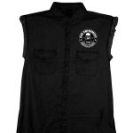 Hot Leathers GMD5200 Men’s ‘2nd Amendment America’s Original Homeland Security’ Sleeveless Black Denim Shirt