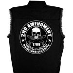 Hot Leathers GMD5200 Men’s ‘2nd Amendment America’s Original Homeland Security’ Sleeveless Black Denim Shirt - Image 2