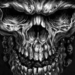 Hot Leathers GMD5237 Mens ‘Shredder Skull’ Black Sleeveless Denim Shirt - Image 3