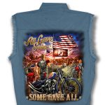 Hot Leathers GMD5407 Mens ‘Remembrance’ Sleeveless Blue Denim Shirt - Image 2