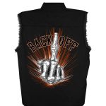 Hot Leathers GMD5453 Men’s ‘Bone Finger’ Sleeveless Black Denim Shirt - Image 3