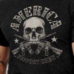 Hot Leathers GML1005 Men’s ‘American Support Crew’ Black T-Shirt - Image 4