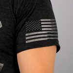 Hot Leathers GML1005 Men’s ‘American Support Crew’ Black T-Shirt - Image 2