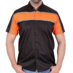 Hot Leathers GMM1004 Men’s Mechanics 2-Tone Sides Button Up Heavy-Duty Work Shirt for | Classic Mechanic Work Shirt