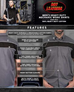 Hot Leathers GMM1004 Men’s Mechanics 2-Tone Sides Button Up Heavy-Duty Work Shirt for | Classic Mechanic Work ShirtHot Leathers GMM1005 Men’s Mechanics 2-Tone Sides Button Up Heavy-Duty Work Shirt for | Classic Mechanic Work Shirt - Image 7