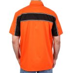 Hot Leathers GMM1007 Men’s 2 Tone Striped Orange/Black Button Up Heavy-Duty Work Shirt for | Classic Mechanic Work Shirt - Image 5
