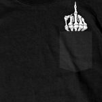 Hot Leathers GMP1433 Men’s ‘Skeleton Middle Finger’ Pocket Black T-Shirt - Image 3