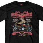 Hot Leathers GMS1074 Men’s ‘Ol’ Bikes & Whiskey’ Black T-Shirt